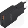 AISENS Cargador Ultra Delgado GaN 30W USB-C y USB-A Negro
